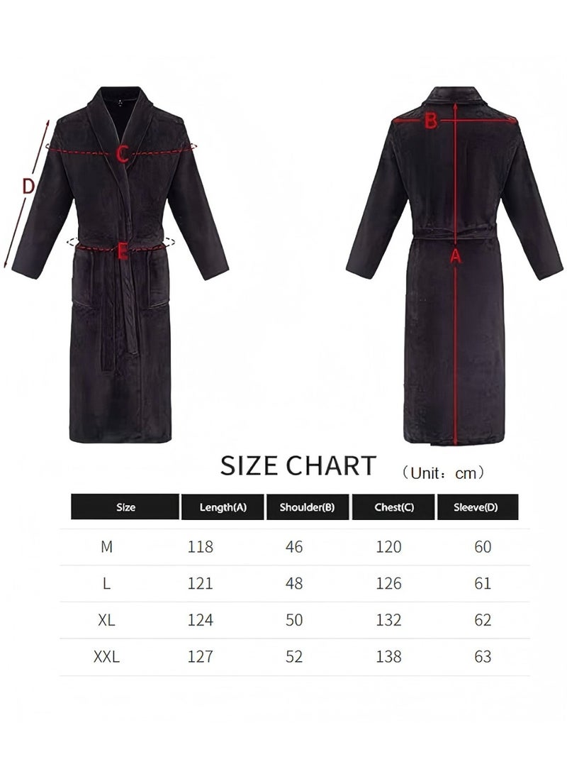 Nakhl Men‘s Fleece Robe, Soft Plush Robe for Men, Fluffy Bathrobe with Belt &2 Pockets，for Bath Shower Spa - Image 5